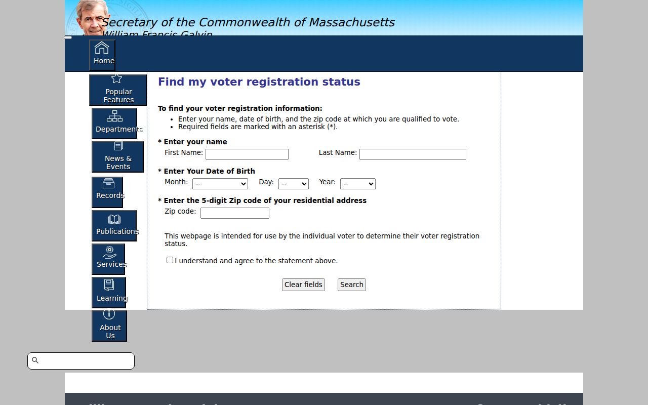 Plymouth residents directory Massachusetts voter-registration lookup fields