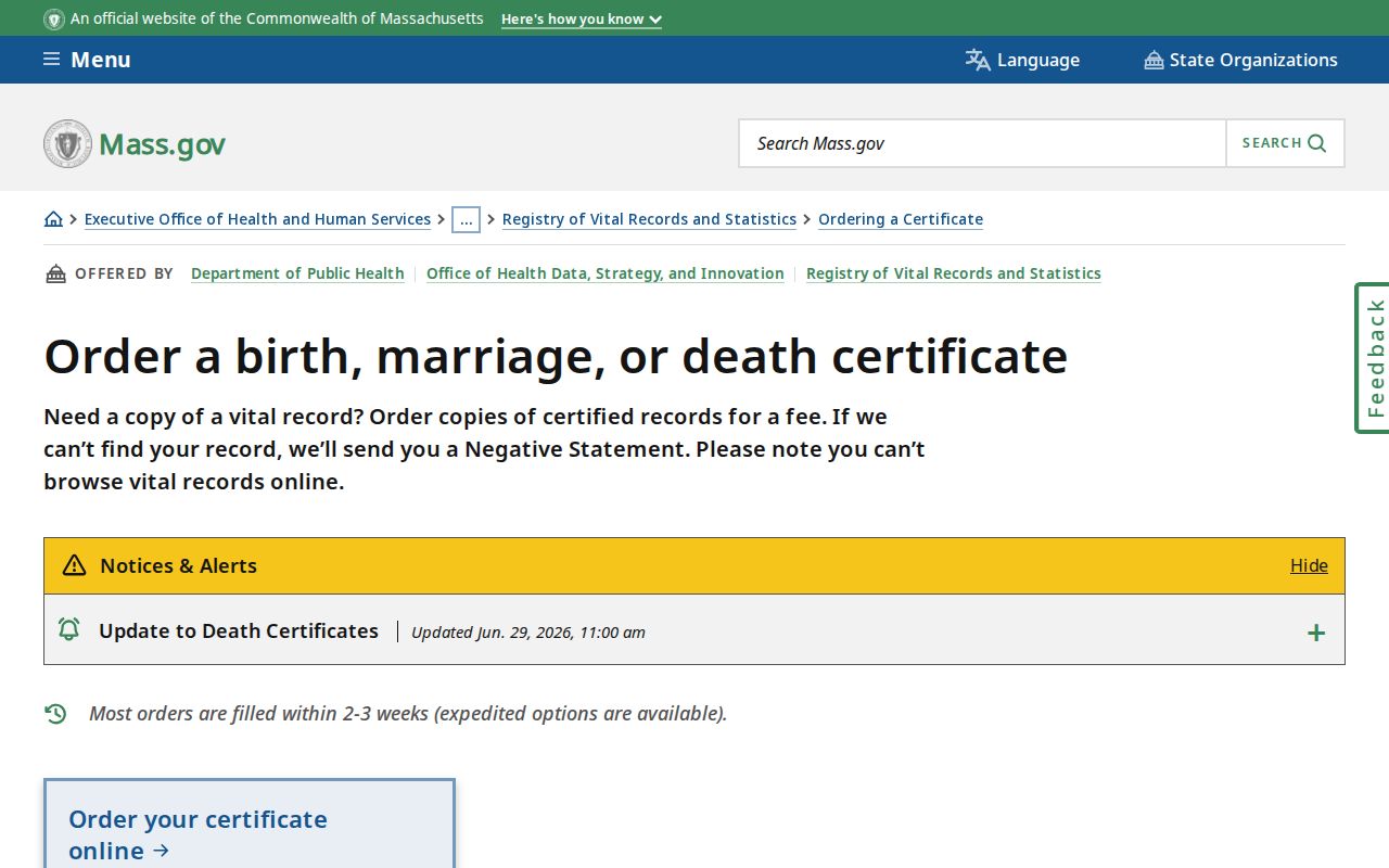 Plymouth resident lookup through Massachusetts vital-record ordering guidance