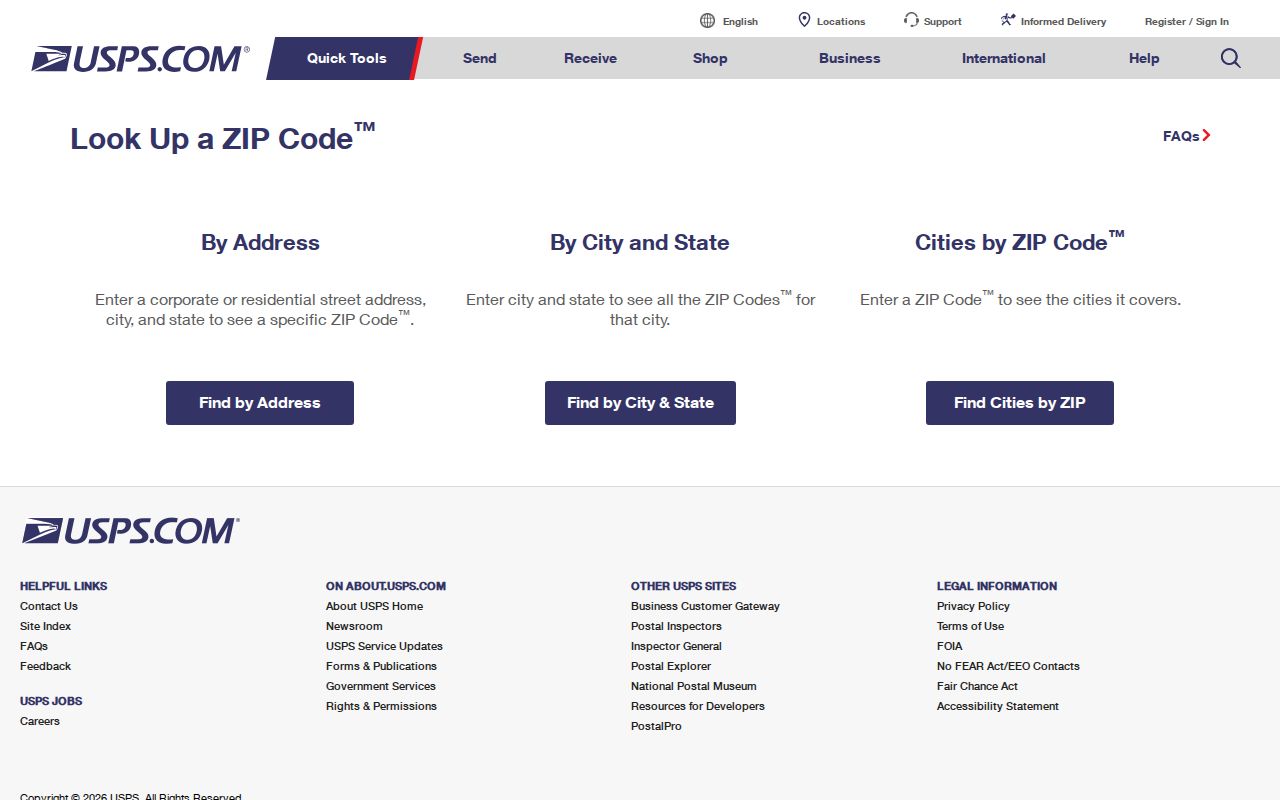 Plymouth ZIP code directory USPS address lookup screen